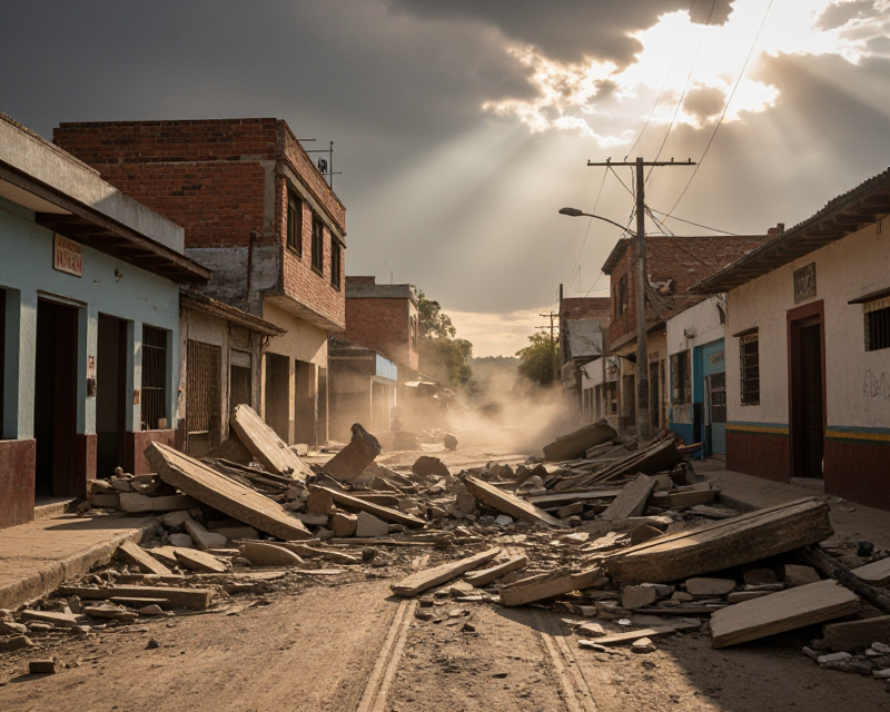 Earthquake aftermath in Colombia