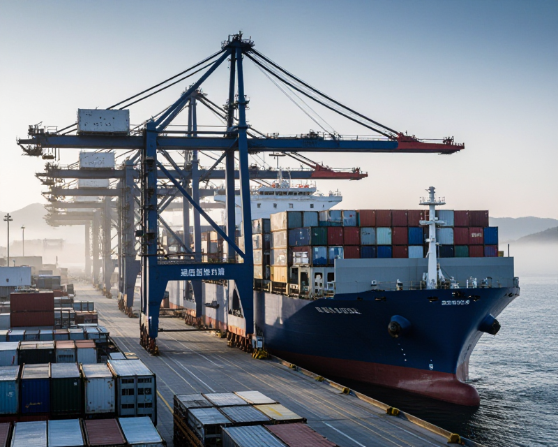 Korean Export Port at Dawn