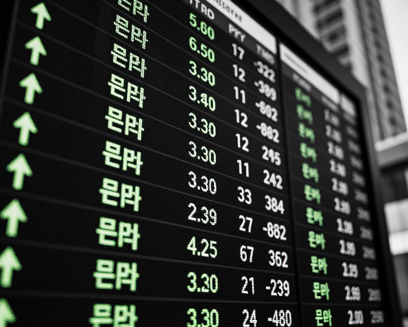 Stock Market Ticker in Seoul