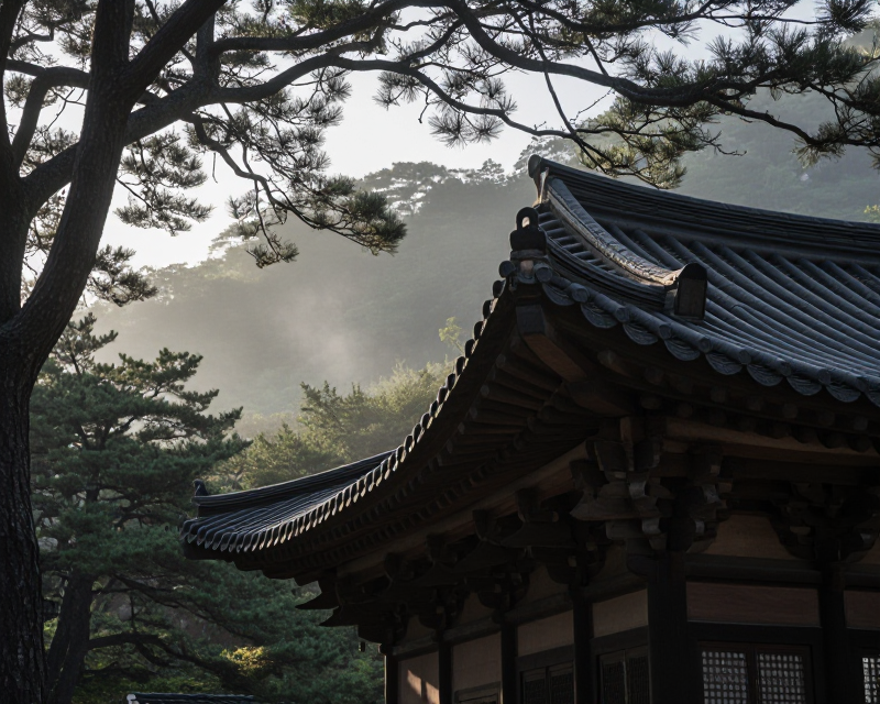 Serene Korean Temple Atmosphere